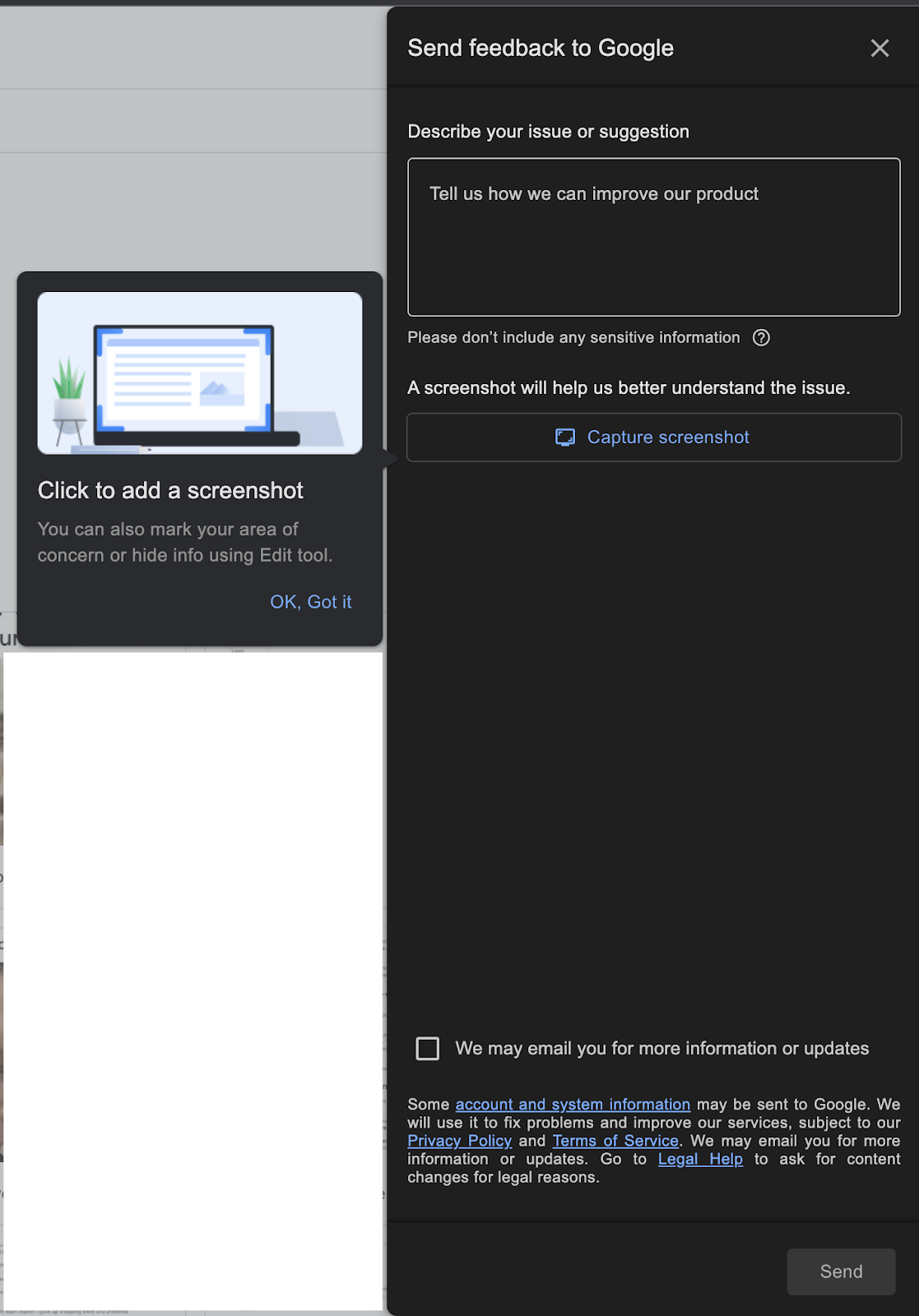 google drive feedback form
