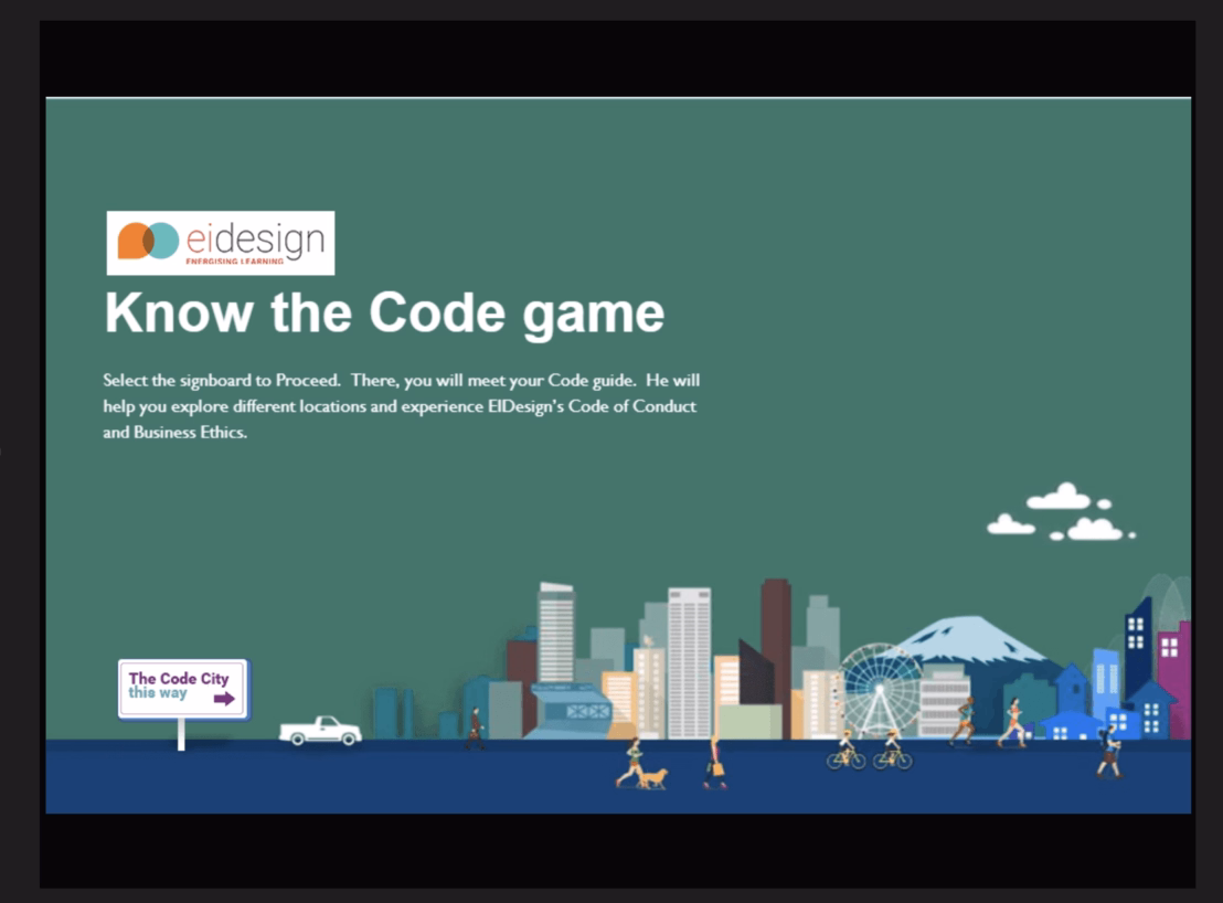 EI Design’s gamified Code of Conduct training.
