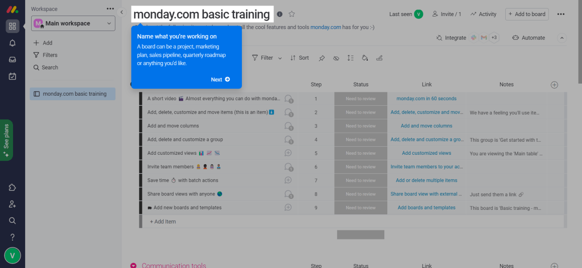 monday.com crm onboarding tooltips