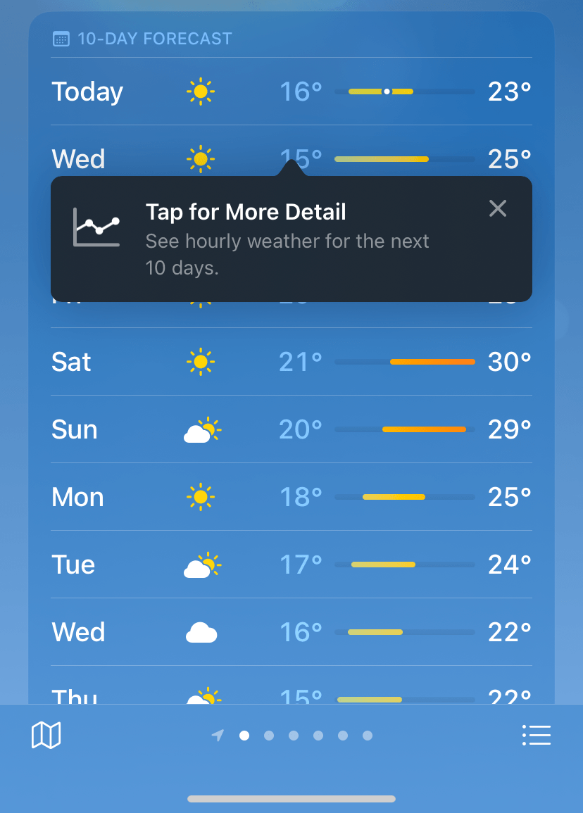 iphone weather app onboarding experience