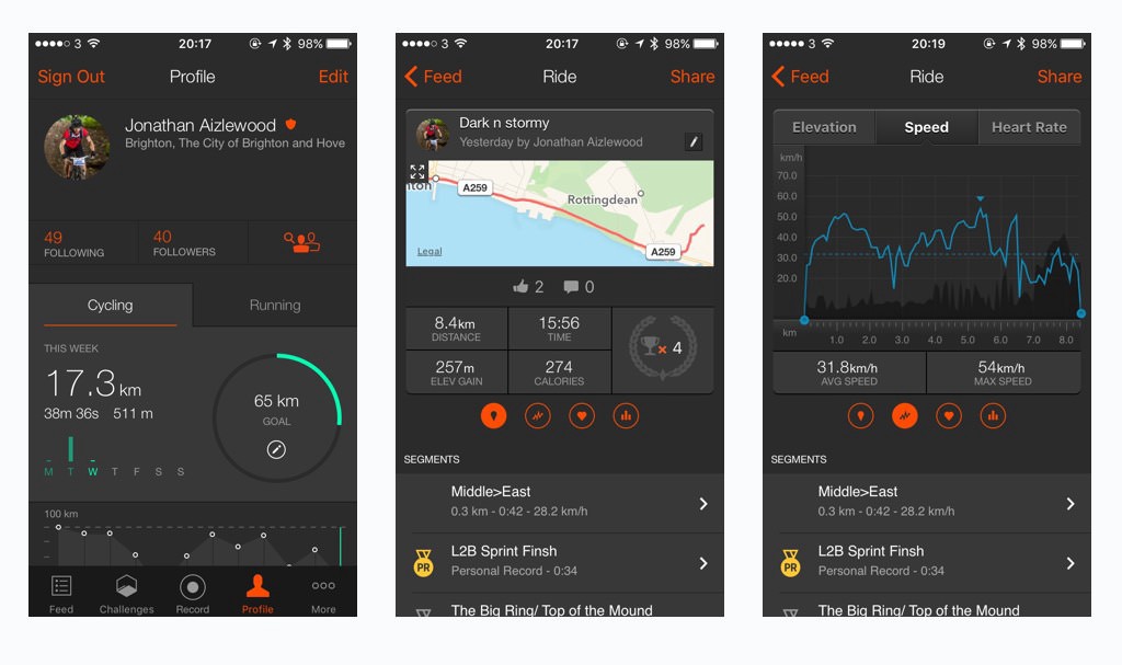 Strava UX gamification example