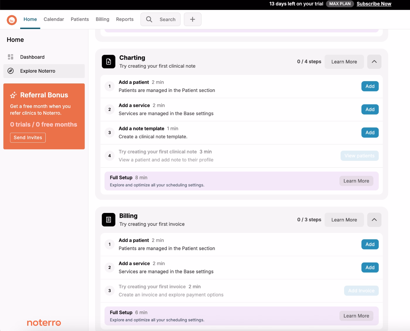 Noterro’s onboarding checklist(s).