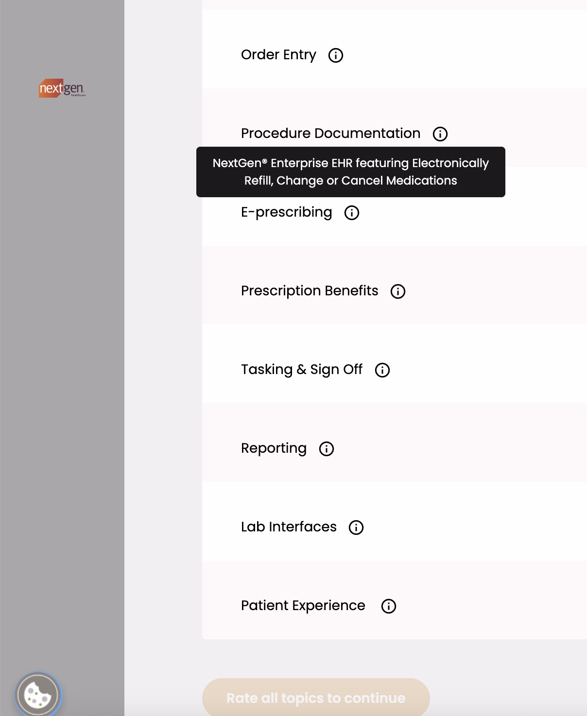 An example tooltip that contextualizes user needs and product features.
