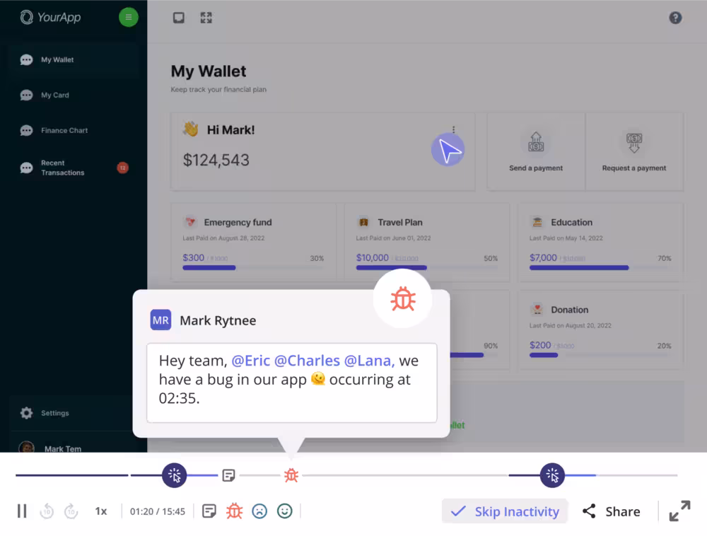 Session replay feature in Userpilot