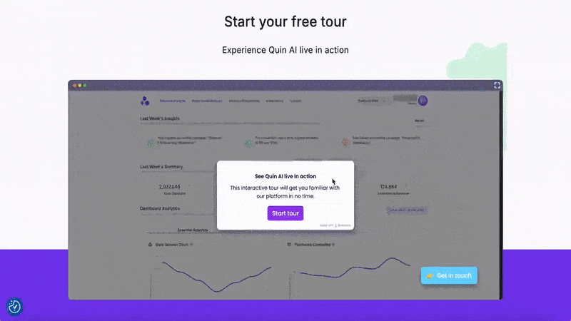 QuinAI’s confusing interactive demo consists of click instructions only.