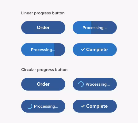 Action complete button examples