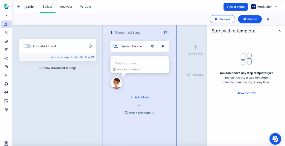 Userflow flow templates.