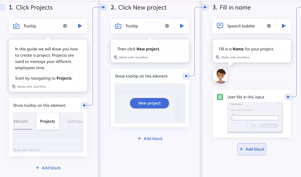 Flow builder in Userflow