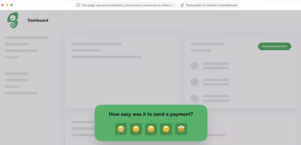 Micro-survey with emojis to calculate customer effort score (CES) later
