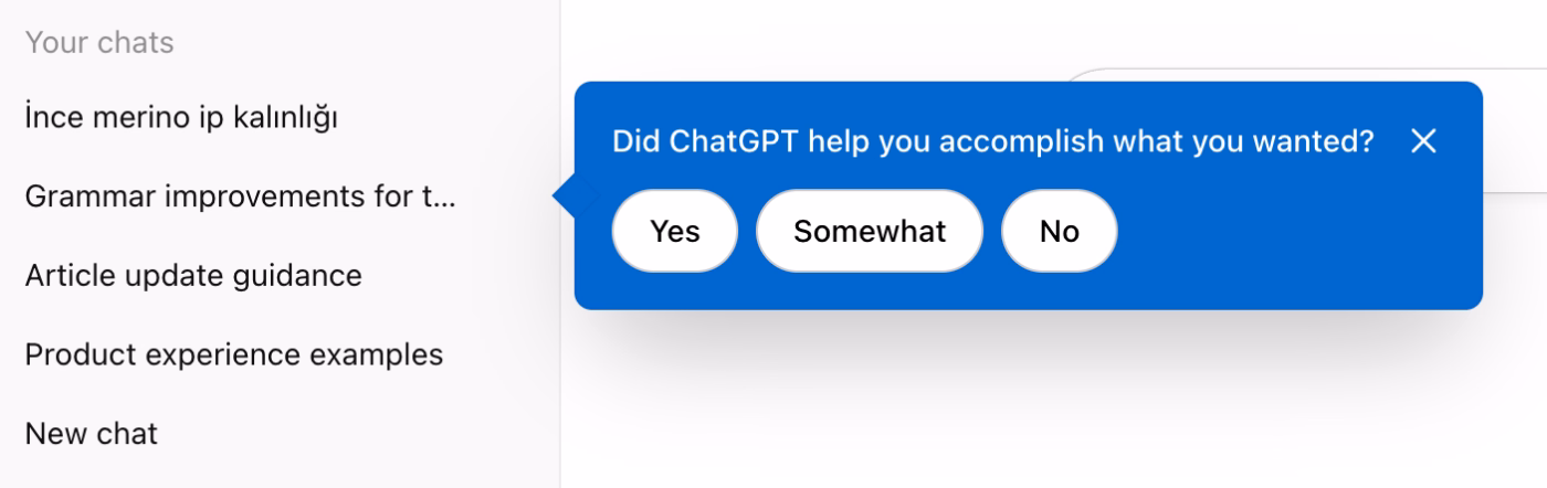 ChatGPT’s Aha Moment realization check tooltip.