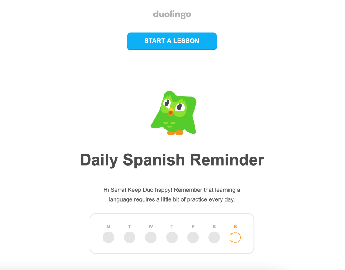 onboarding por email do duolingo