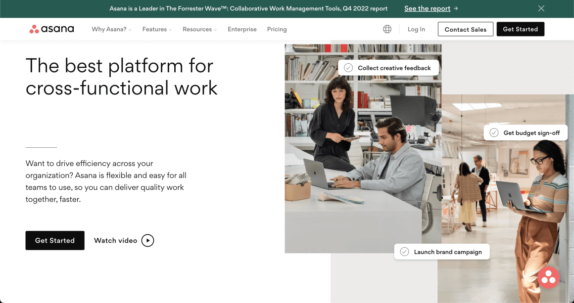 exemple onboarding de site web asana