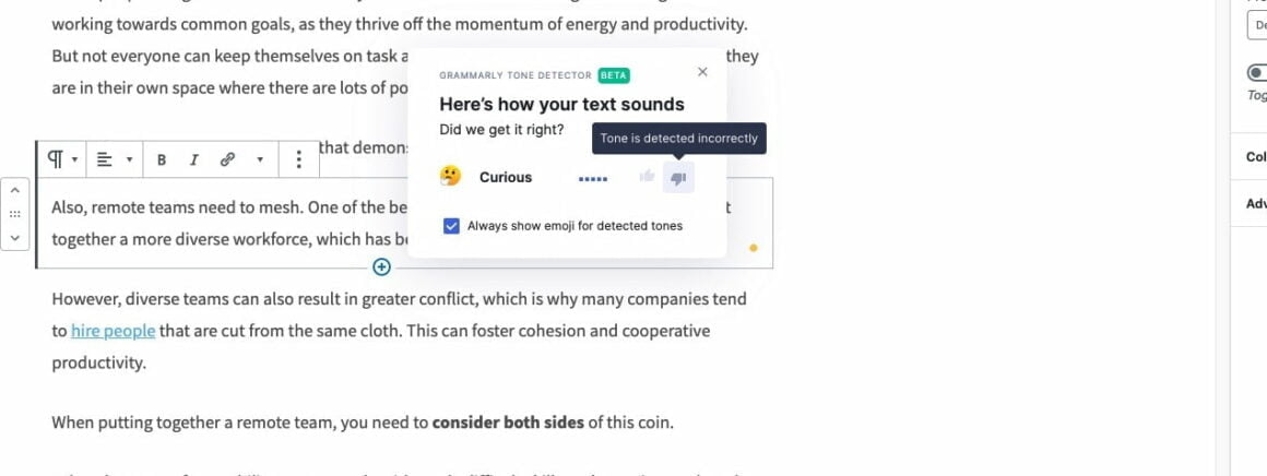 exemplo de mensagem in app do grammarly
