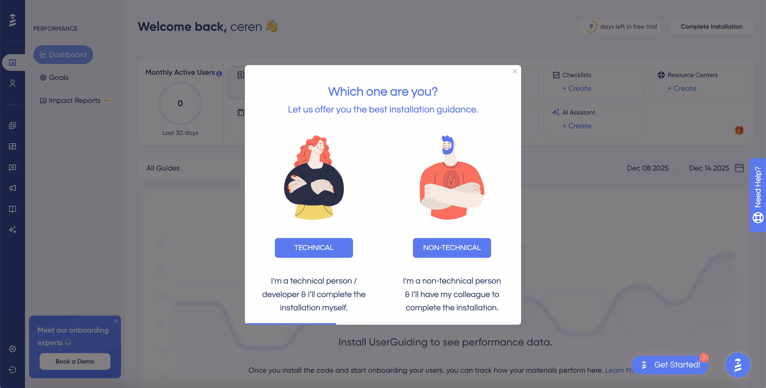 An example from UserGuiding’s segmentation.