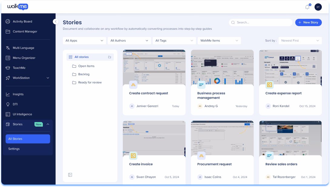 WalkMe Stories page.