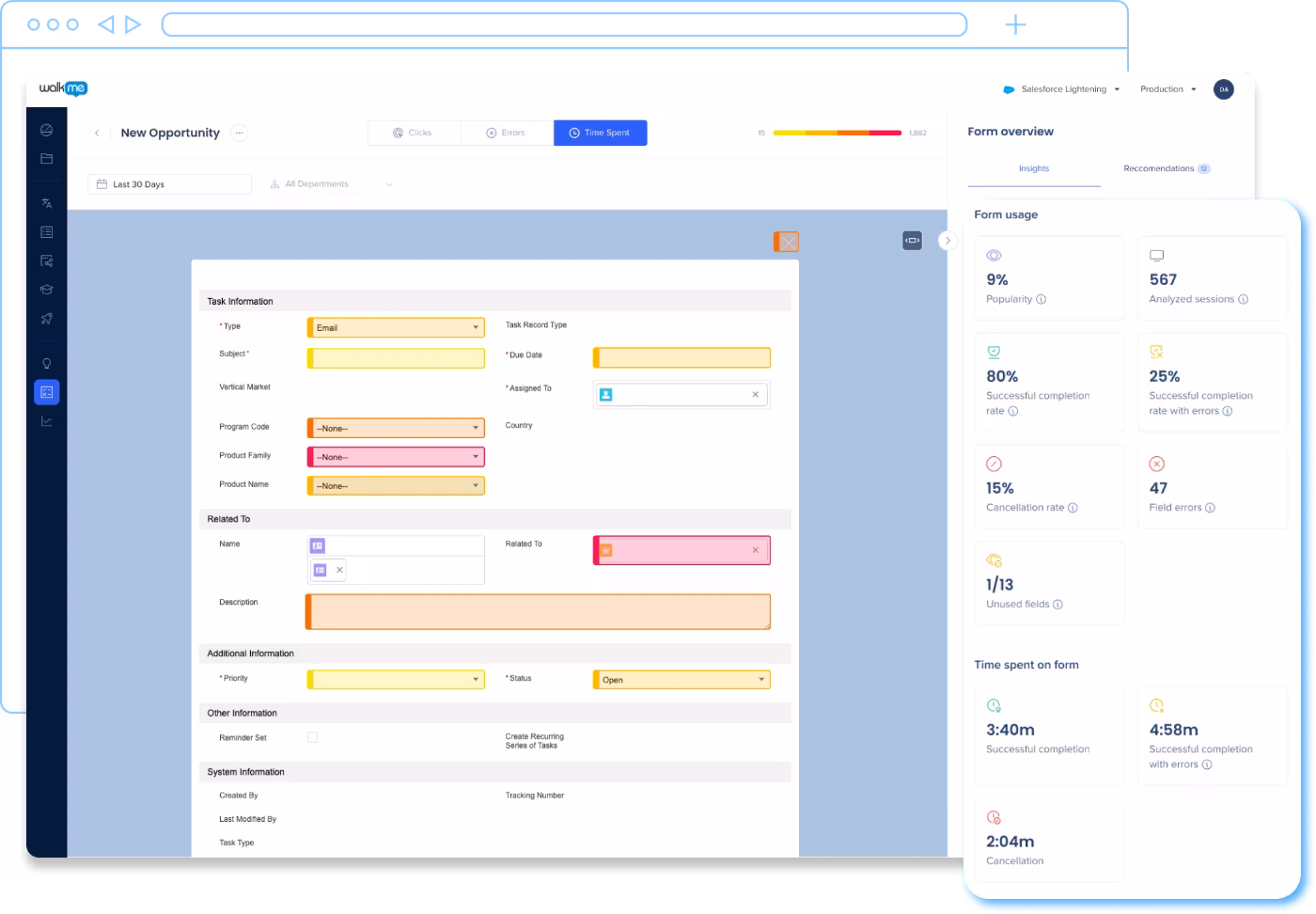 WalkMe UI Intelligence form analytics.