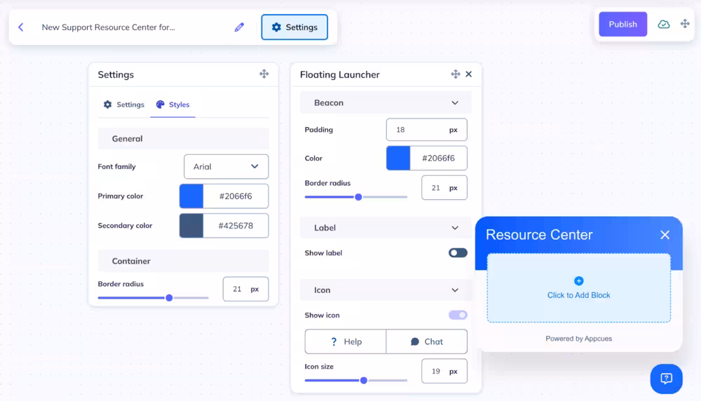 Appcues’ Launchpad builder