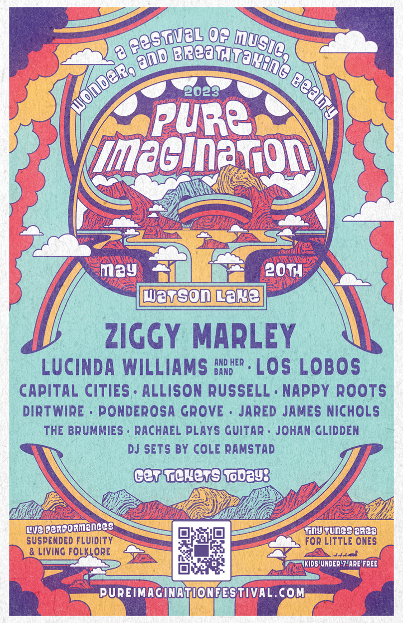 Artist lineup poster for Pure Imagination 2023