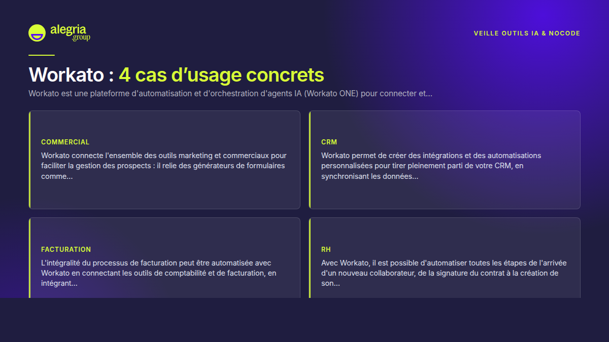 Workato, la plateforme d'automatisation et d'orchestration agentique de niveau entreprise pour connecter applications, données et agents IA