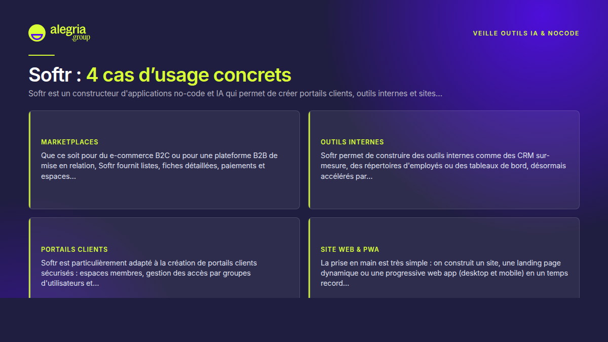 Softr, le constructeur d'applications no-code et IA le plus accessible.