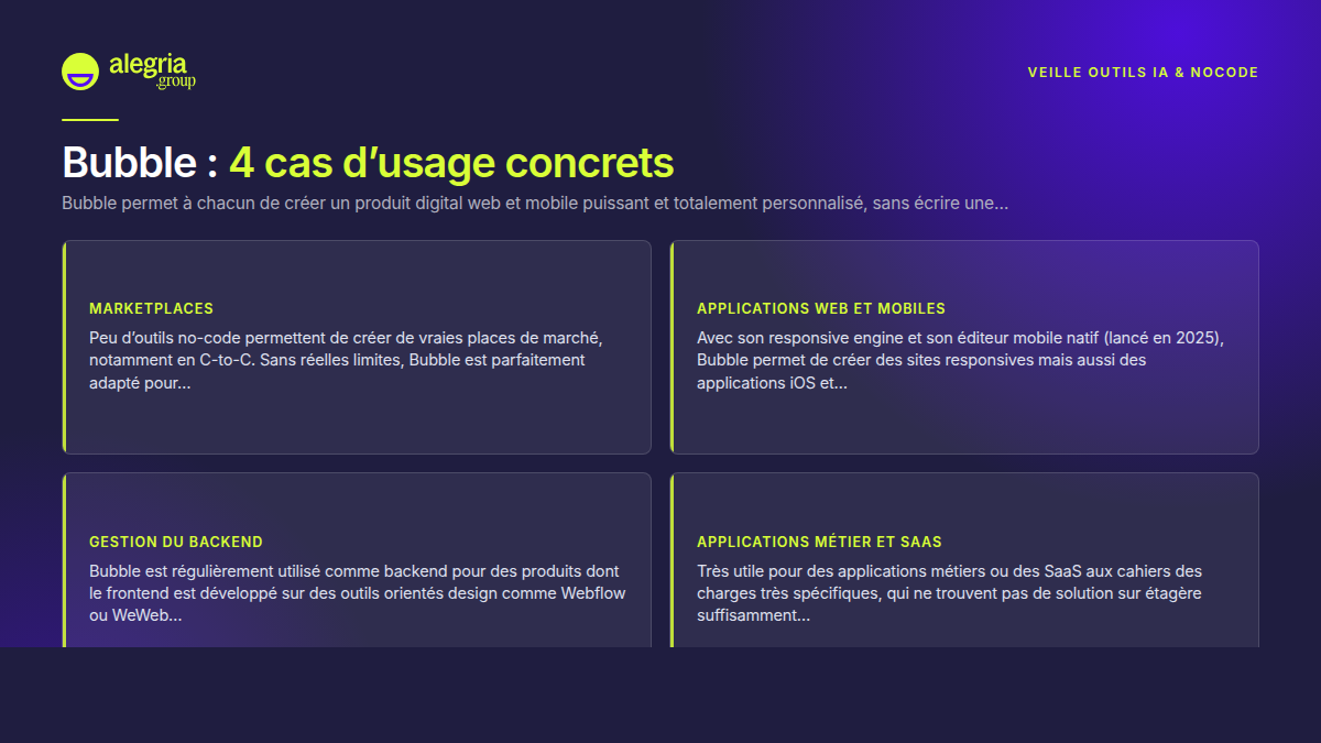 Bubble, l’outil no-code qui offre la plus forte personnalisation sans coder