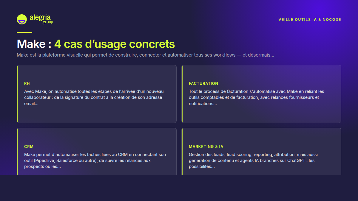 Make, la plateforme d'automatisation visuelle pour connecter ses outils et orchestrer ses workflows et agents IA
