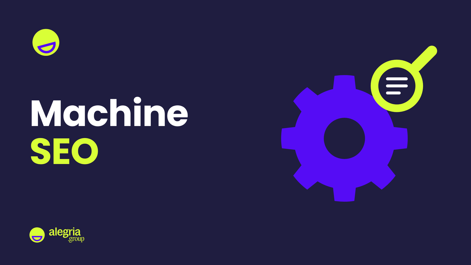 Engrenage dont une dent est une loupe de recherche, symbole d'un référencement outillé par l'automatisation et l'IA