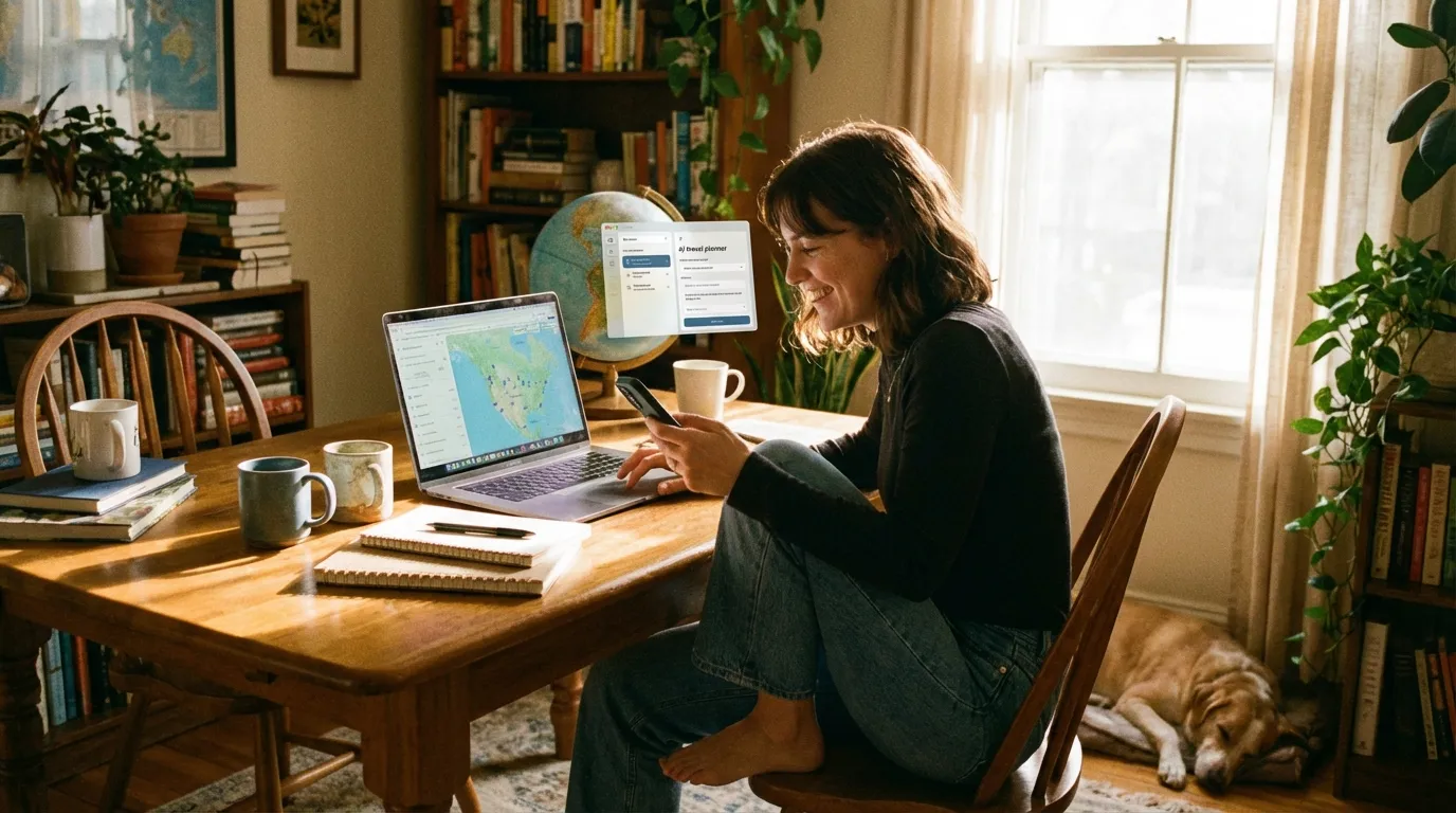 Gast nutzt KI für Reiseplanung