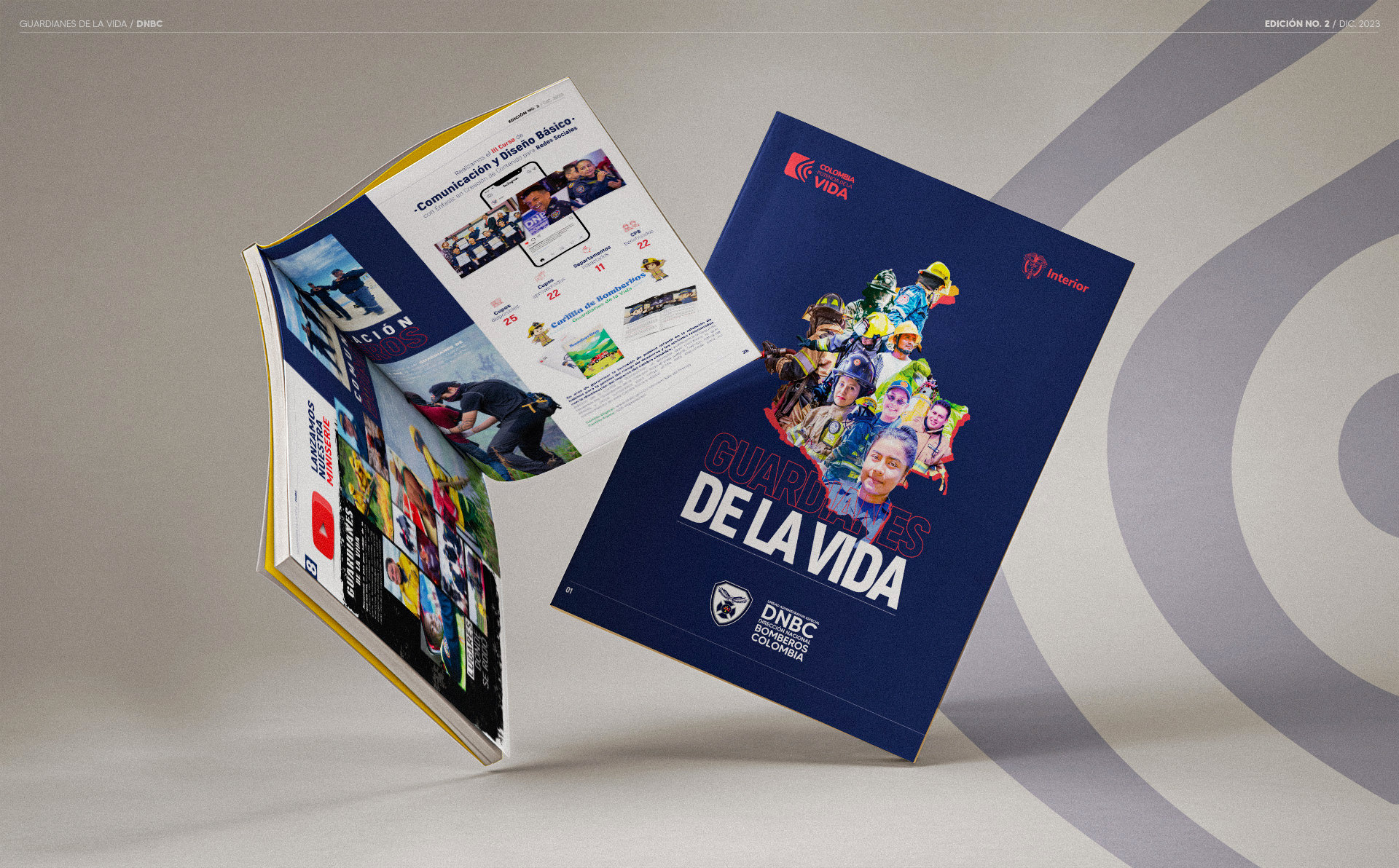 Mockup para la presentación de la Revista Guardianes de la vida