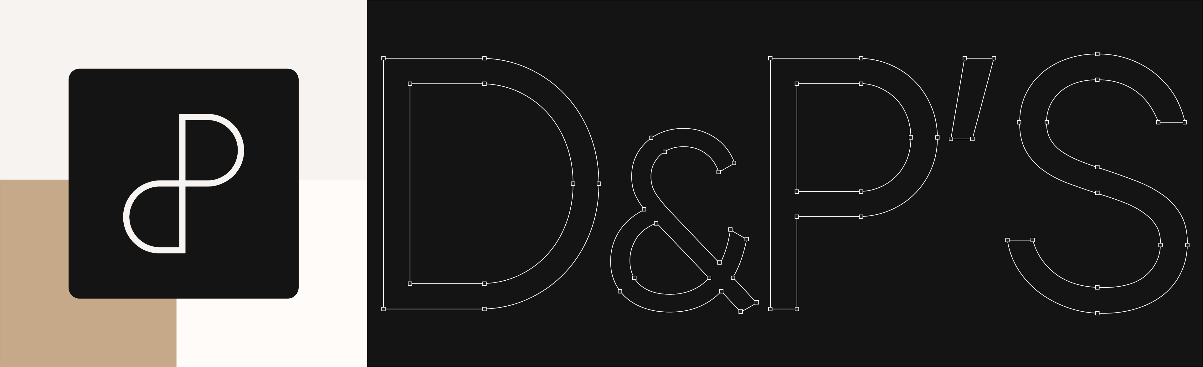 White stylized D&P logo on black square with text outlines reading 'D&PS' on black background.