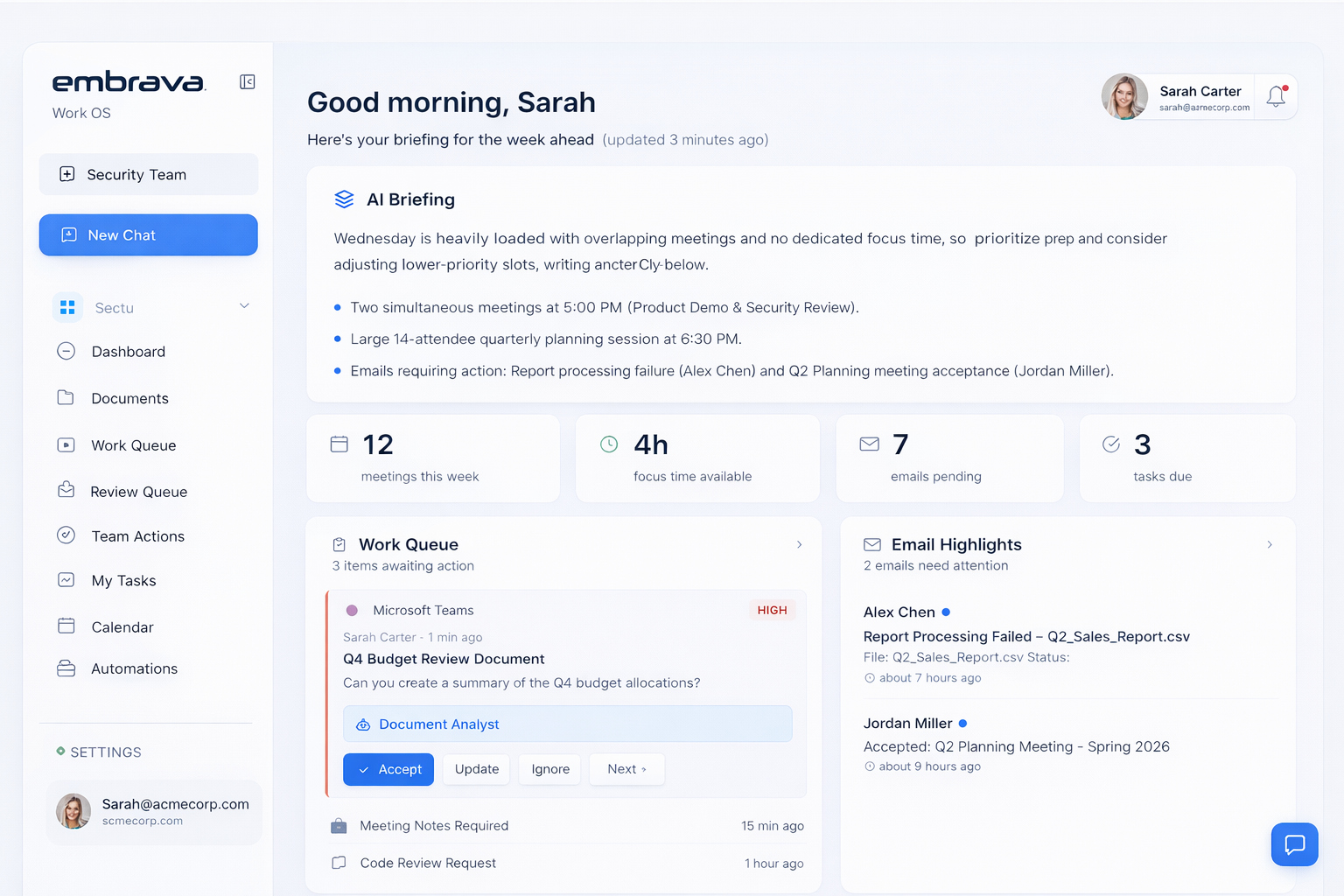 Embrava Work OS Interface