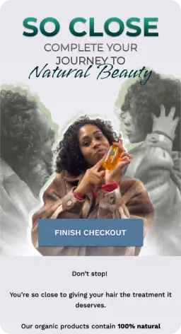 Email design shown on a phone