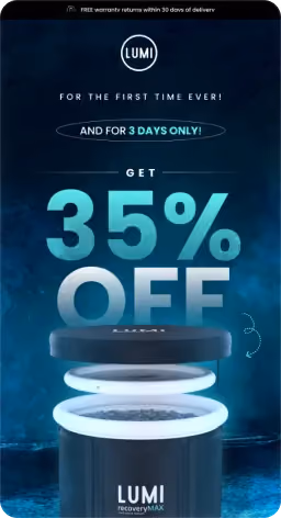 Email design shown on a phone