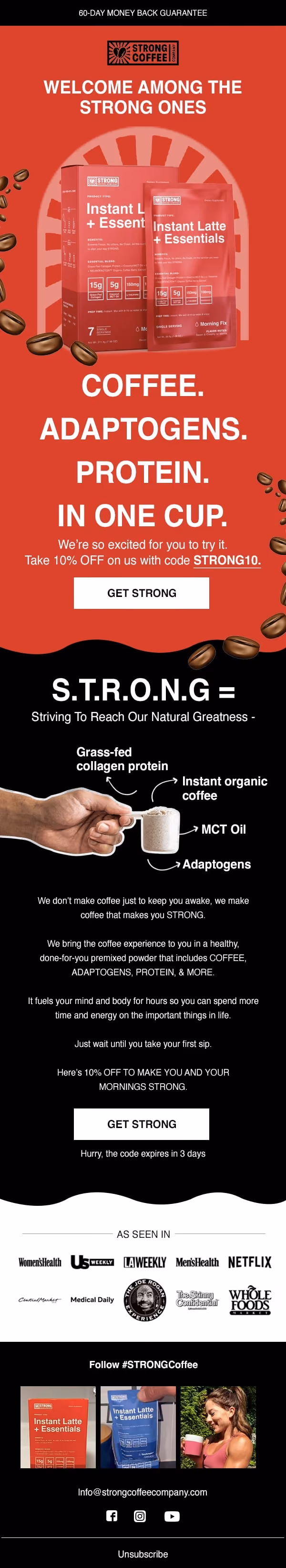 A Strong Coffee email design by Sunlo Consulting