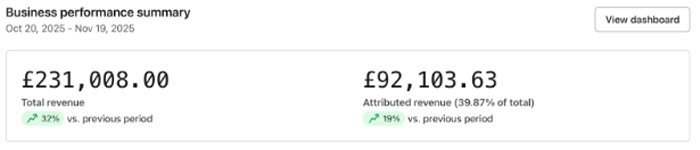 Klaviyo dashboard after