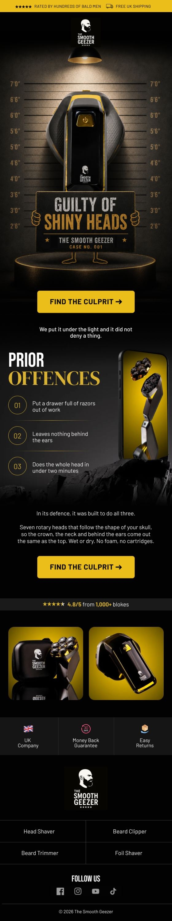 The Smooth Geezer email, 15 Aug: Guilty of Shiny Heads
