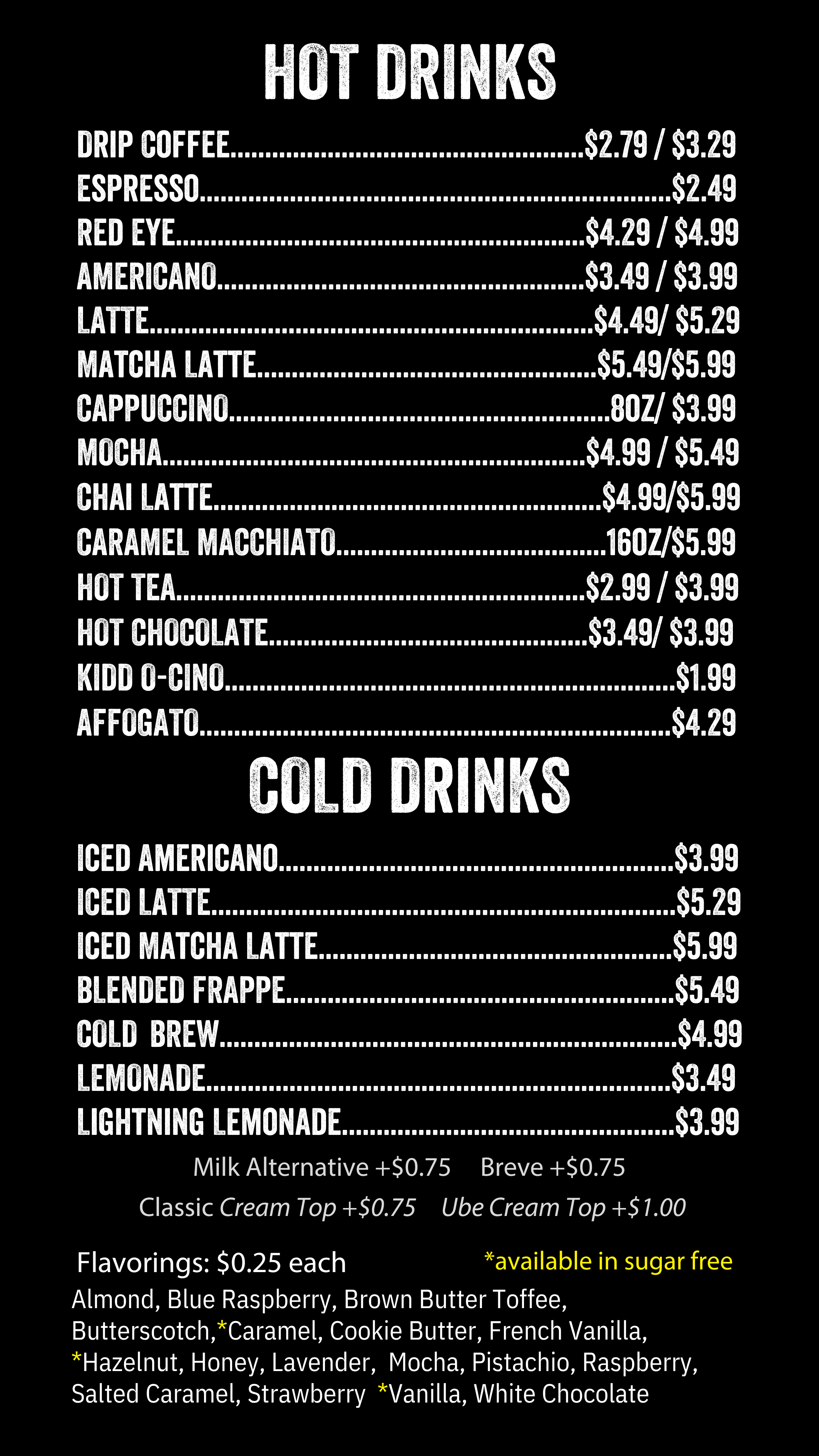 Drink Menu