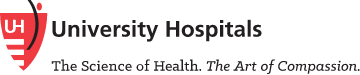 University Hospitals logo with shield icon and tagline 'The Science of Health. The Art of Compassion.'