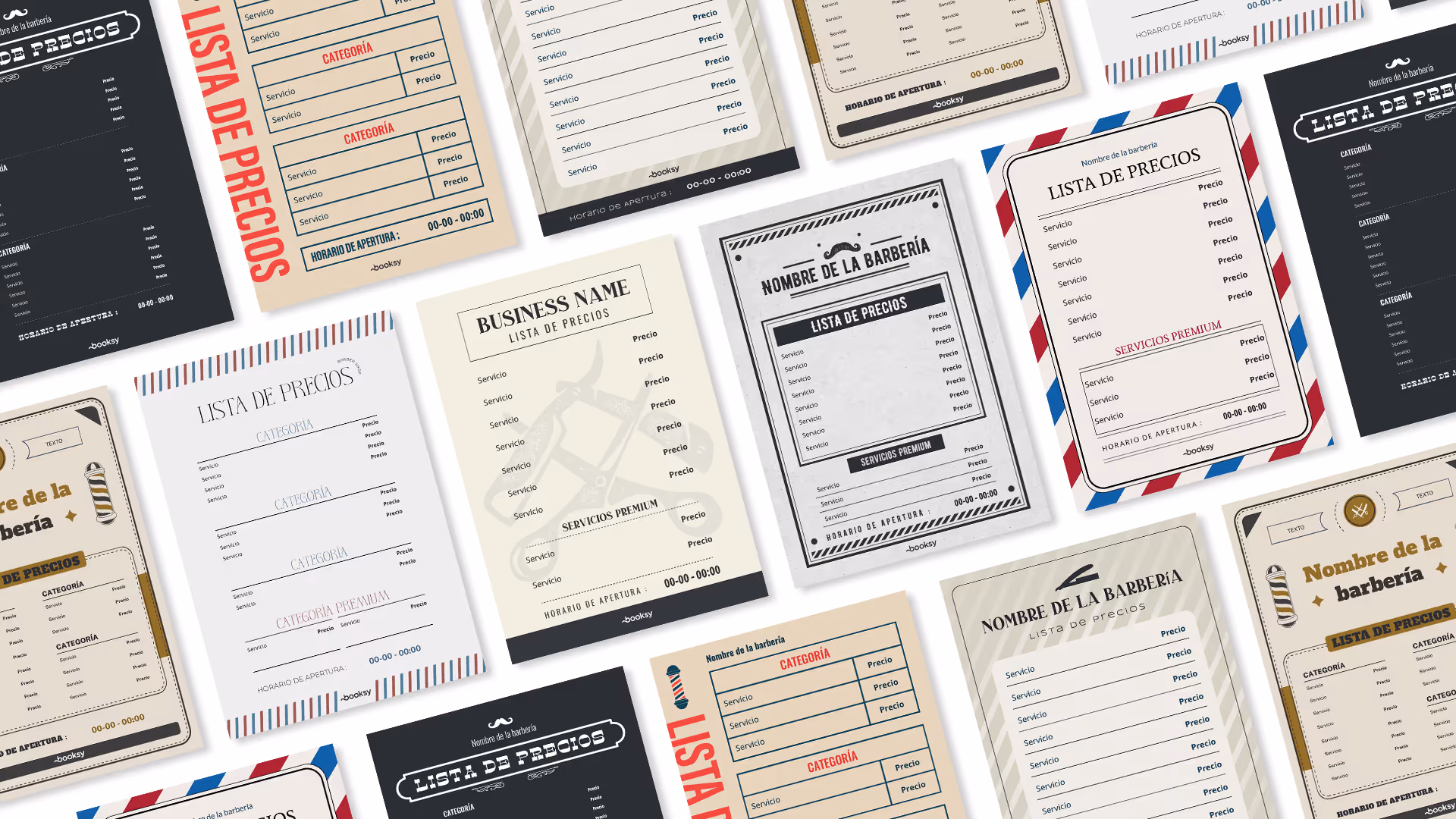 Listas de Precios Modernas para Barberías