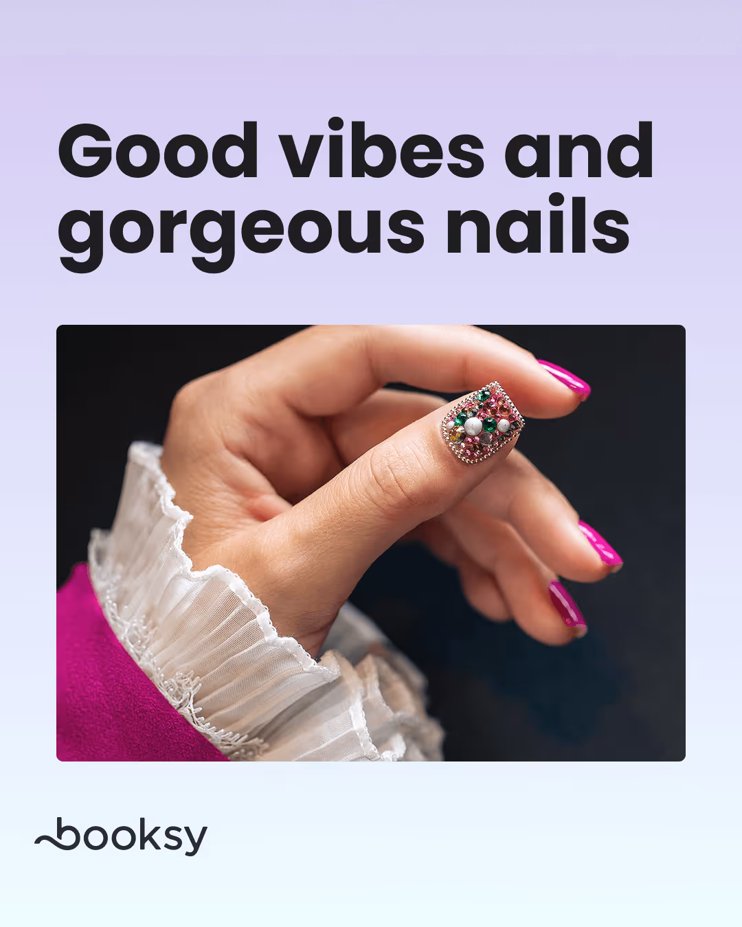Good vibes and gorgeous nails - download cute nail quote for instagram