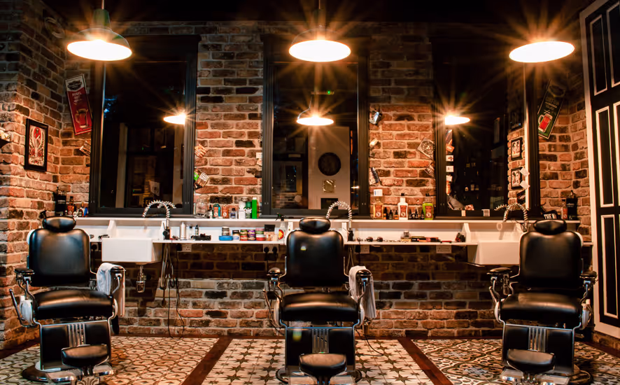 Industrial hair salon interior design
