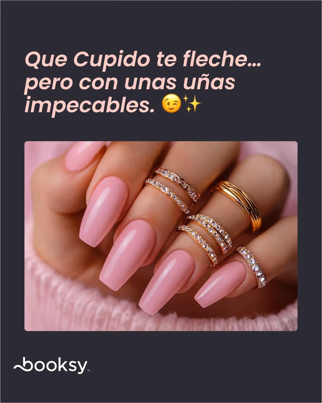 "Que Cupido te fleche… pero con unas uñas impecables. 😉✨"