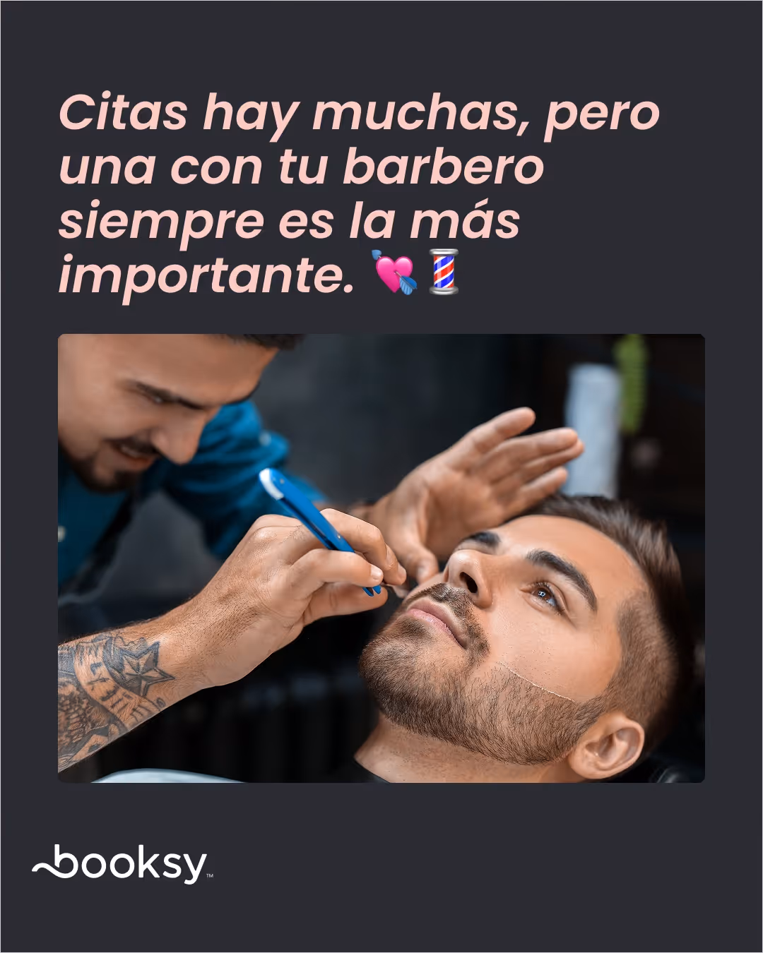 "Citas hay muchas, pero una con tu barbero siempre es la más importante. 💘💈"