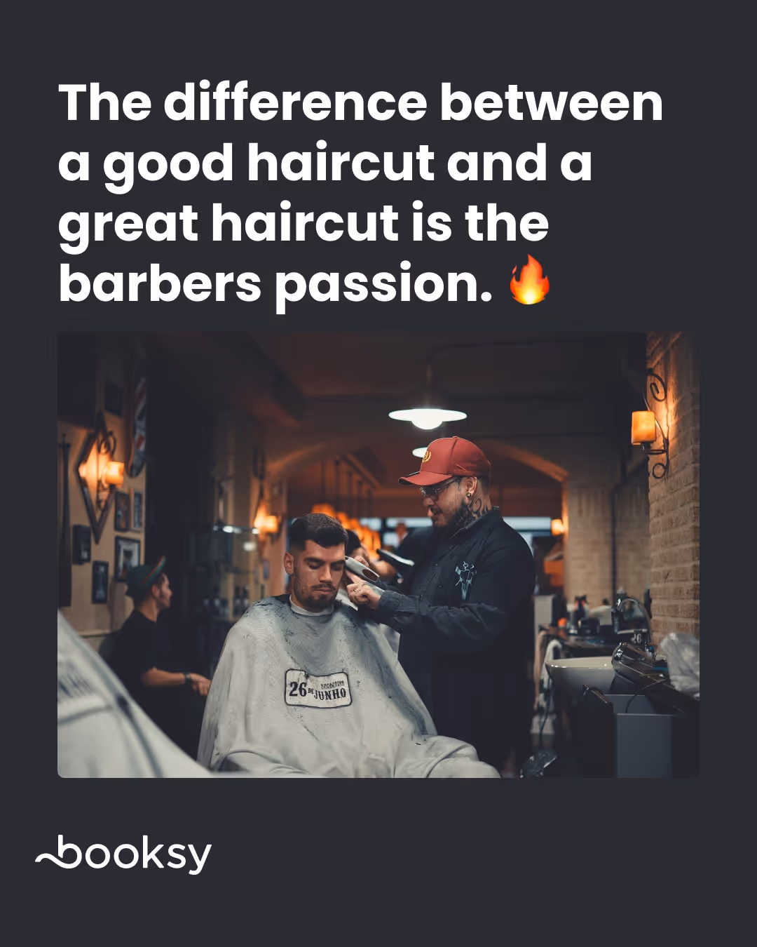 "The difference between a good haircut and a great haircut is the barber's passion. 🔥"