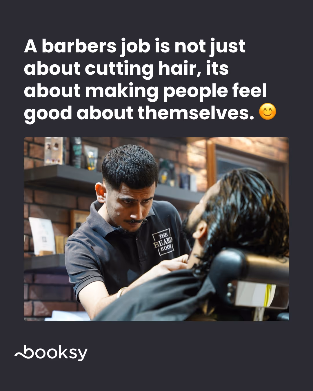 "A barber's job is not just about cutting hair, it's about making people feel good about themselves. 😊"