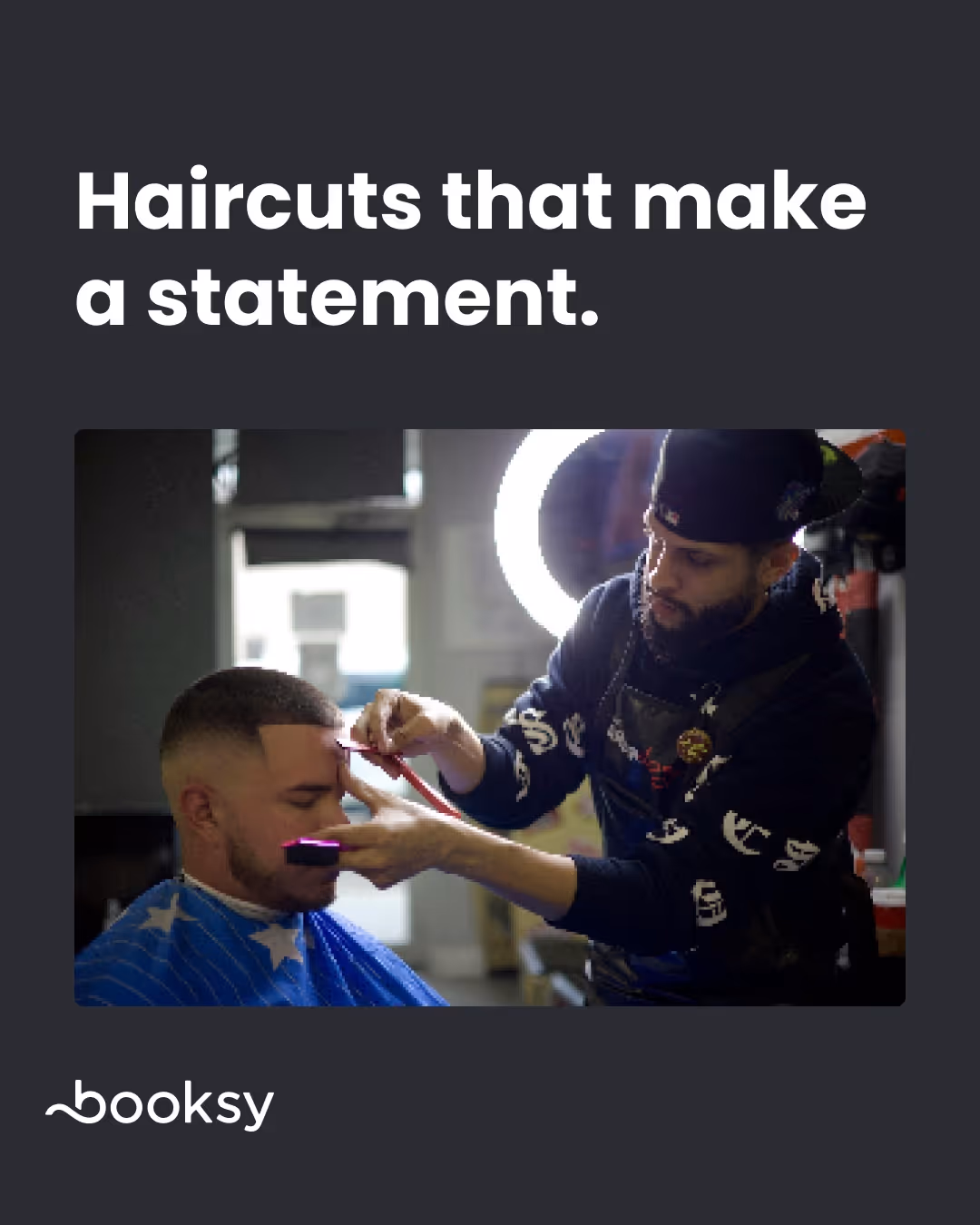 "Haircuts that make a statement."