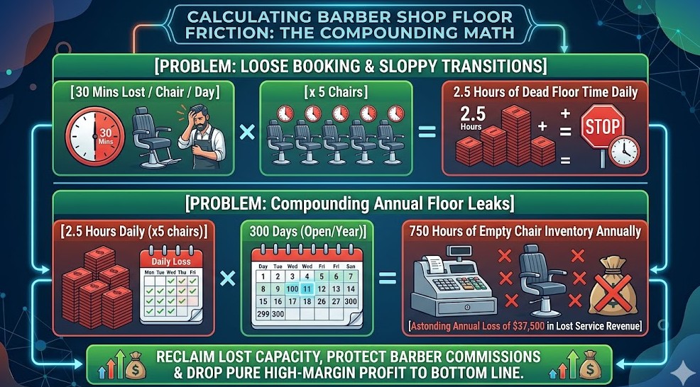 The Macro Math: How Tiny Calendar Leaks Drain Annual Barber Shop Revenue