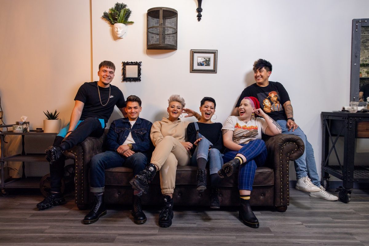Taylor Leven with staff
