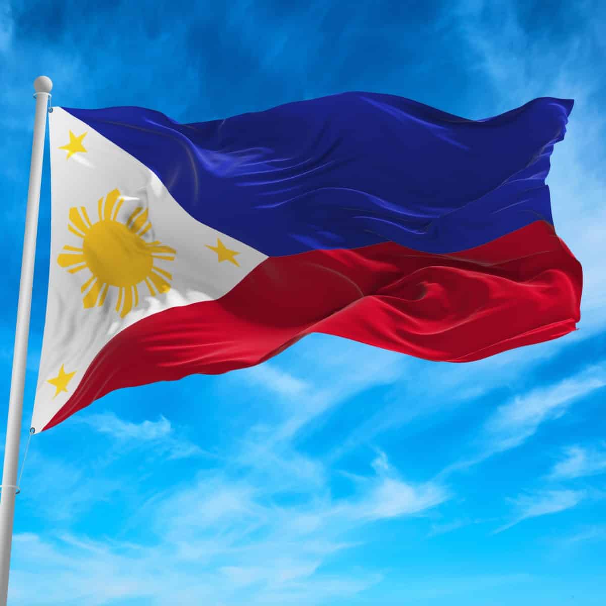 Flag of Philippines waving