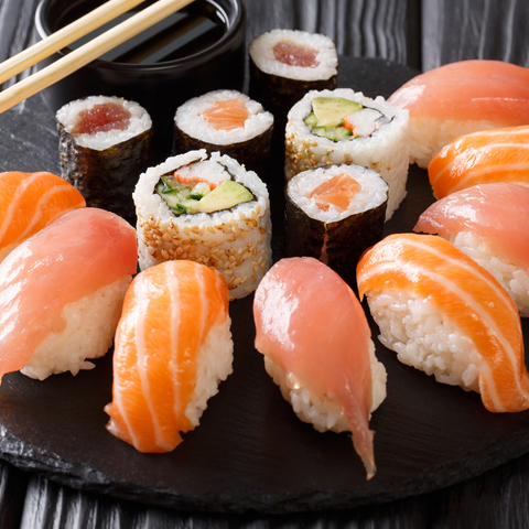 Stock photo of a sushi platter